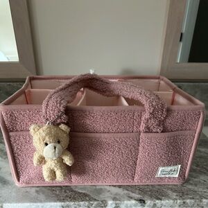 Pink Teddy Bear Diaper Caddy